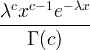 \frac{\lambda ^c x^{c-1}e^{-\lambda x}}{\Gamma (c)}